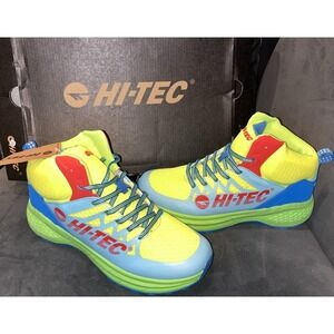 New! Hi-Tec Men's Size 9 Trail Hiking Destructor Mid Shoes 90's Neon Colors Fun!